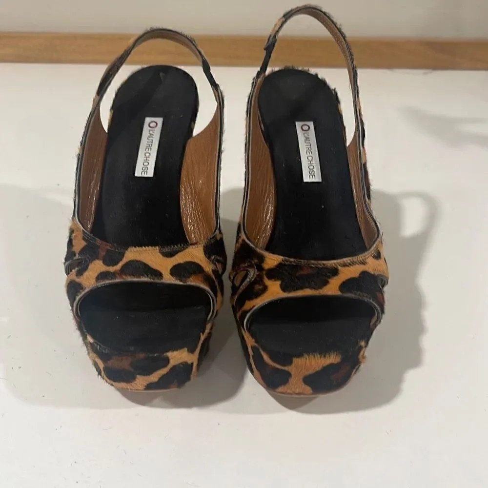 Lautre Chose Wedge Animal Print Shoes